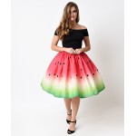 Watermelon High Full Pleated Skirt - Woman's Skirt